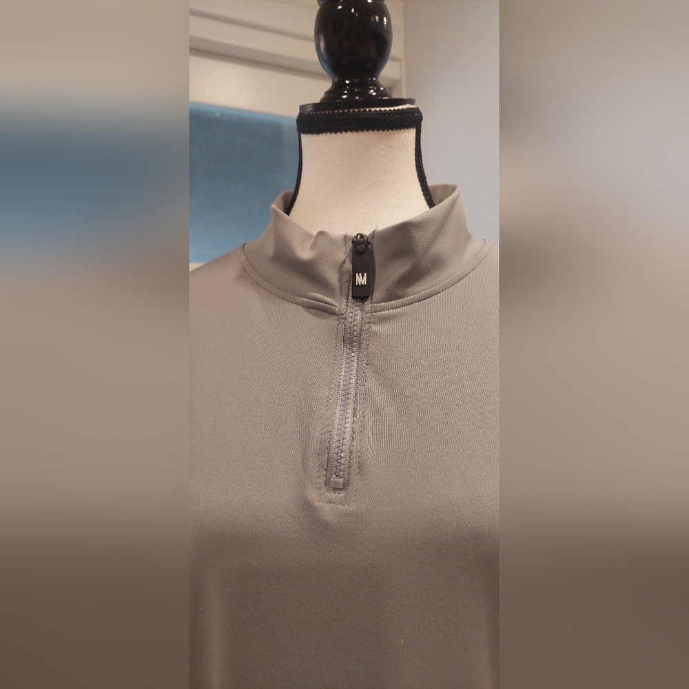 Nicole Miller Sport Gray Zip Pullover - Picture 2 of 8